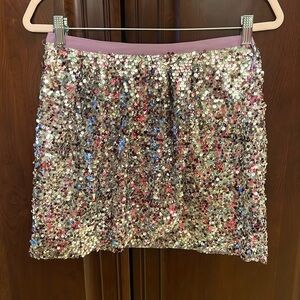 J. CREW Silver Lavender Sequin Faux Wrap Mini  SIZE 6